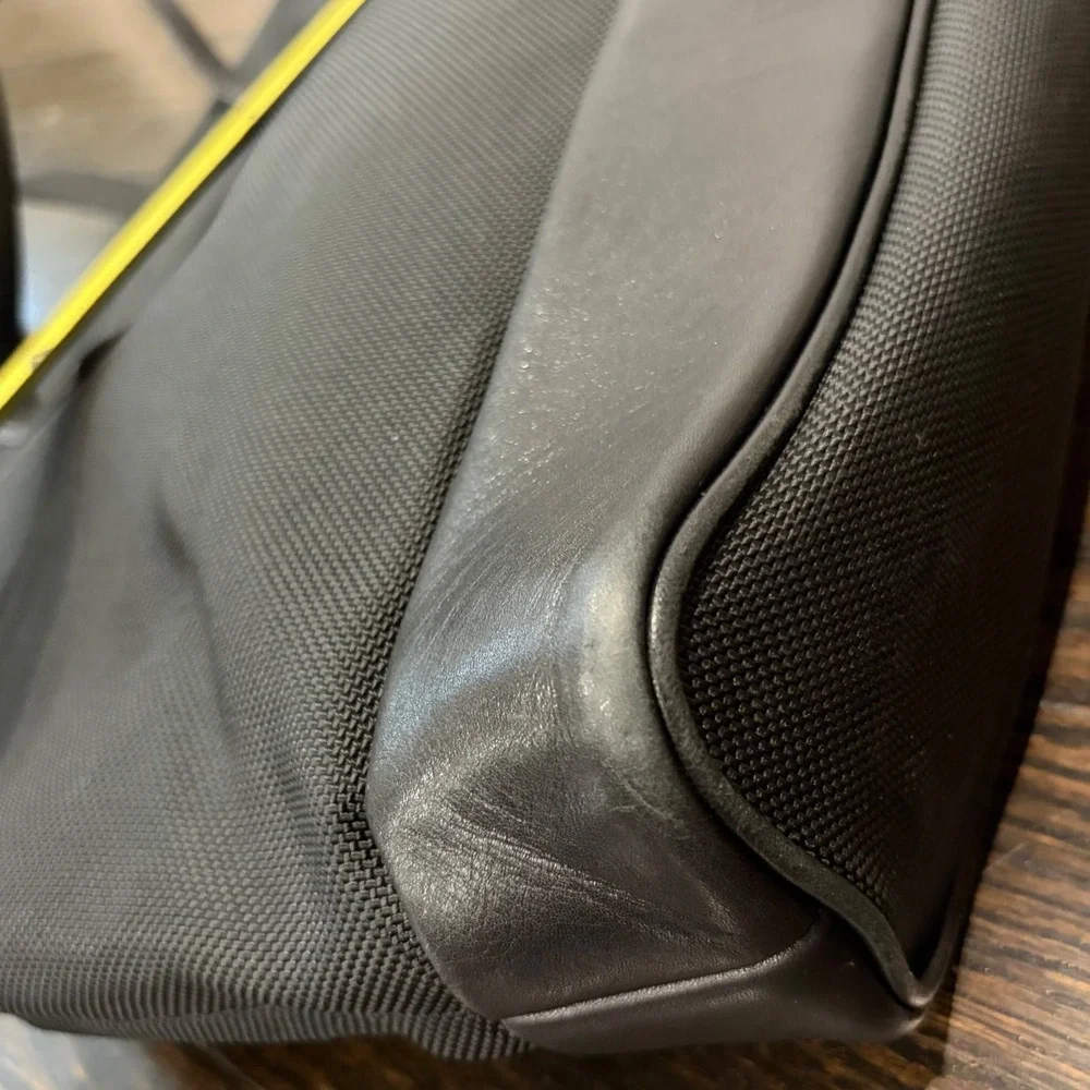 Tumi Ballistic Nylon Bag Black Leather Trim Business Shoulder Tote Utility